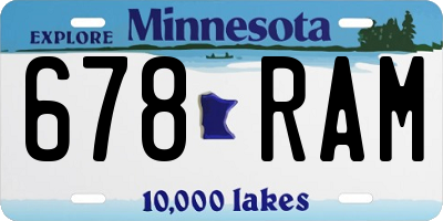 MN license plate 678RAM