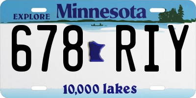 MN license plate 678RIY