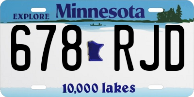 MN license plate 678RJD