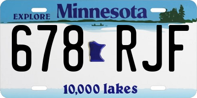 MN license plate 678RJF