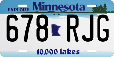 MN license plate 678RJG