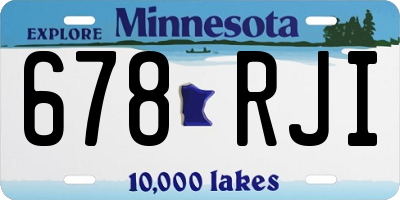 MN license plate 678RJI