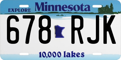 MN license plate 678RJK
