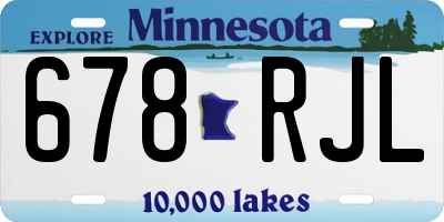 MN license plate 678RJL