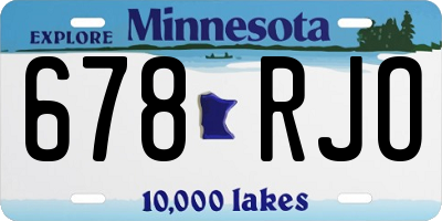 MN license plate 678RJO