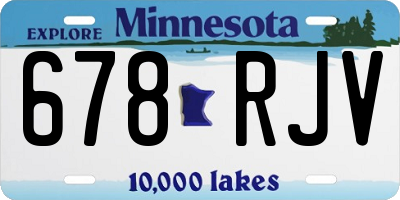 MN license plate 678RJV