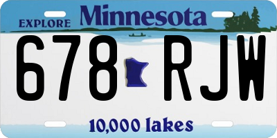 MN license plate 678RJW