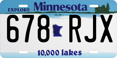 MN license plate 678RJX