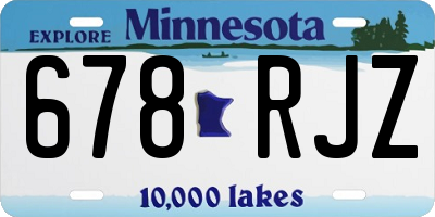 MN license plate 678RJZ