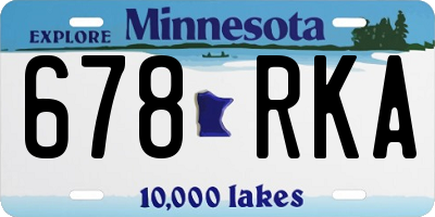 MN license plate 678RKA