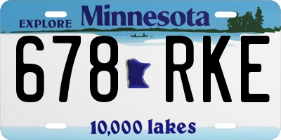 MN license plate 678RKE