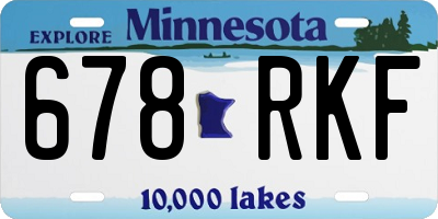 MN license plate 678RKF
