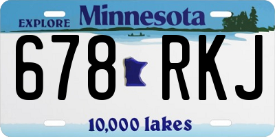 MN license plate 678RKJ
