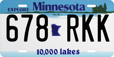 MN license plate 678RKK