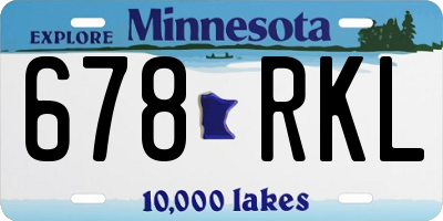MN license plate 678RKL