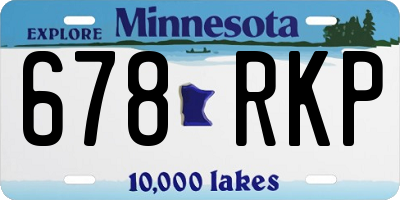 MN license plate 678RKP