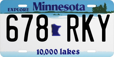 MN license plate 678RKY