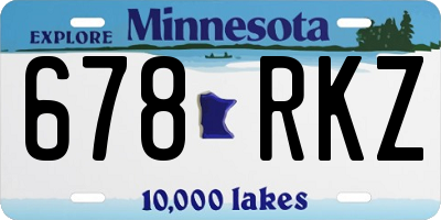 MN license plate 678RKZ