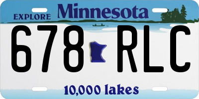 MN license plate 678RLC