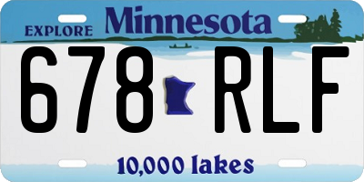 MN license plate 678RLF