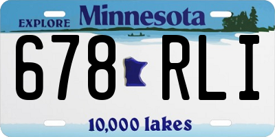 MN license plate 678RLI