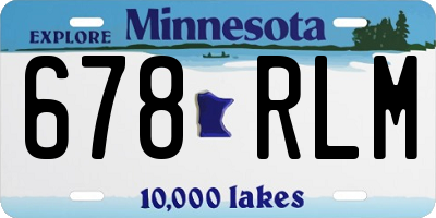 MN license plate 678RLM