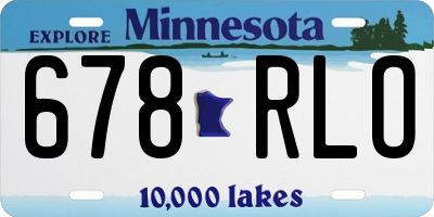 MN license plate 678RLO