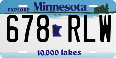 MN license plate 678RLW