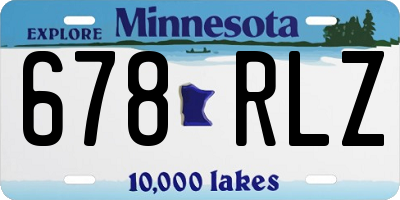 MN license plate 678RLZ