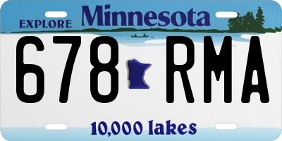 MN license plate 678RMA