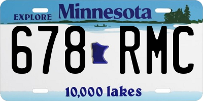 MN license plate 678RMC