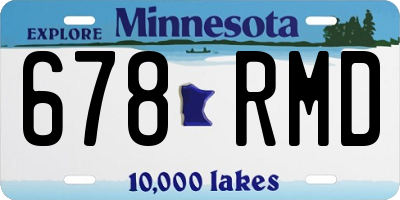 MN license plate 678RMD