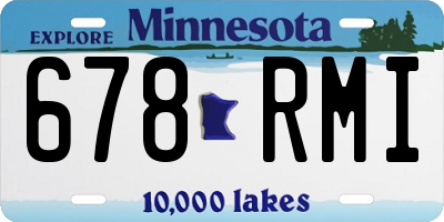 MN license plate 678RMI