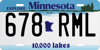 MN license plate 678RML