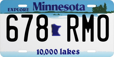 MN license plate 678RMO