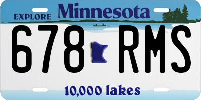 MN license plate 678RMS