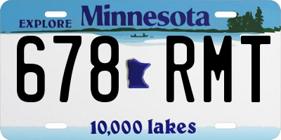 MN license plate 678RMT