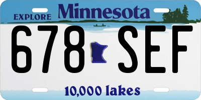 MN license plate 678SEF