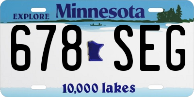 MN license plate 678SEG