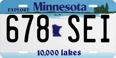 MN license plate 678SEI