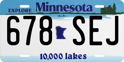 MN license plate 678SEJ