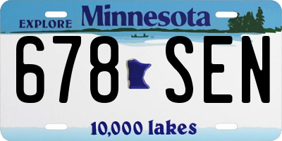 MN license plate 678SEN