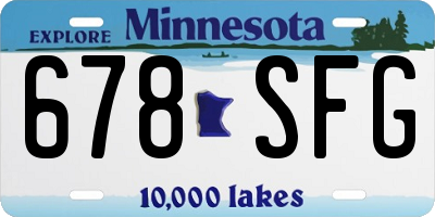 MN license plate 678SFG
