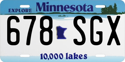 MN license plate 678SGX