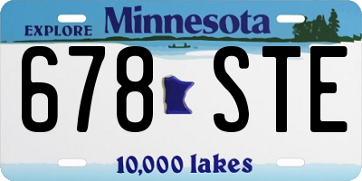 MN license plate 678STE