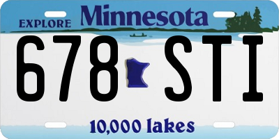 MN license plate 678STI