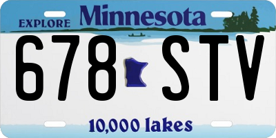 MN license plate 678STV