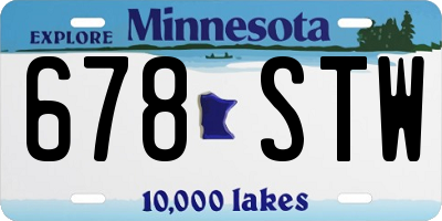 MN license plate 678STW