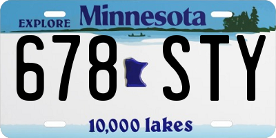 MN license plate 678STY