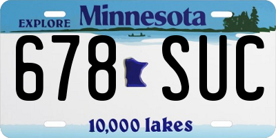 MN license plate 678SUC
